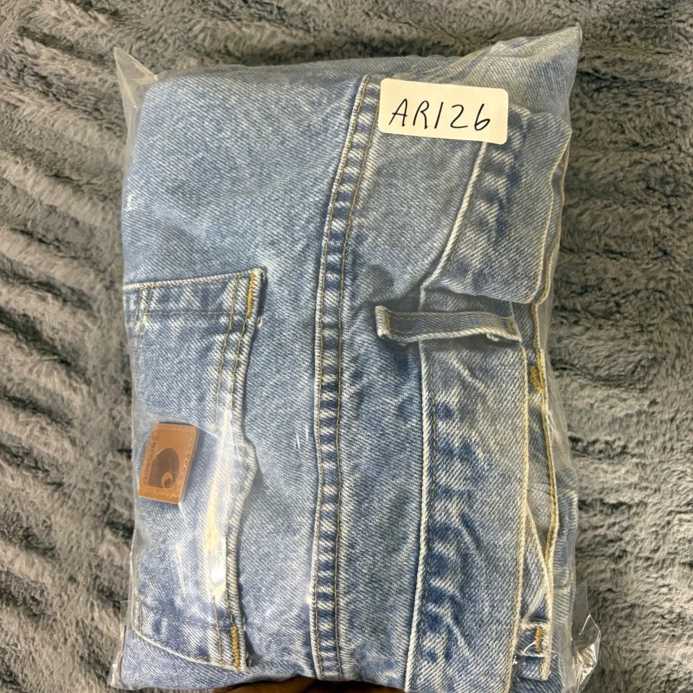 Carhartt B18-STW Mens 44x30 Traditional Fit Straight Leg Stonewash Blue Jeans